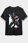 Attack On Titan Baskılı Unisex Siyah Tişört - Tshirt