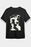 Attack On Titan Baskılı Unisex Siyah Tişört - Tshirt