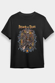 Attack On Titan Baskılı Unisex Siyah Tişört - Tshirt