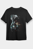 Attack On Titan Baskılı Unisex Siyah Tişört - Tshirt