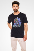 Attack On Titan Baskılı Unisex Siyah Tişört - Tshirt