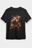 Attack On Titan Baskılı Unisex Siyah Tişört - Tshirt