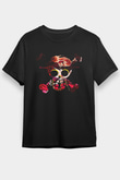 Attack On Titan Baskılı Unisex Siyah Tişört - Tshirt