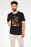 Attack On Titan Baskılı Unisex Siyah Tişört - Tshirt