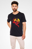 Attack On Titan Baskılı Unisex Siyah Tişört - Tshirt