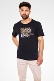 Attack On Titan Baskılı Unisex Siyah Tişört - Tshirt