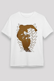 Attack On Titan Baskılı Unisex Siyah Tişört - Tshirt