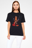 Attack On Titan Baskılı Unisex Siyah Tişört - Tshirt