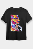 Attack On Titan Baskılı Unisex Siyah Tişört - Tshirt