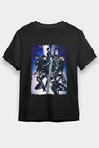 Attack On Titan Baskılı Unisex Siyah Tişört - Tshirt