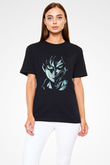 Attack On Titan Baskılı Unisex Siyah Tişört - Tshirt