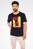 Attack On Titan Baskılı Unisex Siyah Tişört - Tshirt
