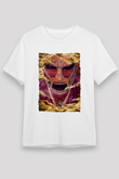 Attack On Titan Baskılı Unisex Siyah Tişört - Tshirt