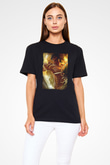 Attack On Titan Baskılı Unisex Siyah Tişört - Tshirt