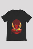 Attack On Titan Baskılı Unisex Siyah V Yaka Tişört - Tshirt