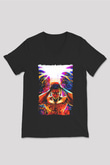 Attack On Titan Baskılı Unisex Siyah V Yaka Tişört - Tshirt