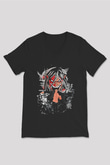 Attack On Titan Baskılı Unisex Siyah V Yaka Tişört - Tshirt
