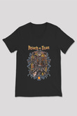 Attack On Titan Baskılı Unisex Siyah V Yaka Tişört - Tshirt