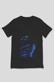 Attack On Titan Baskılı Unisex Siyah V Yaka Tişört - Tshirt