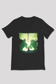 Attack On Titan Baskılı Unisex Siyah V Yaka Tişört - Tshirt