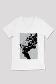 Attack On Titan Baskılı Unisex Siyah V Yaka Tişört - Tshirt