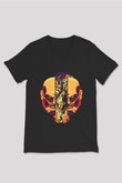 Attack On Titan Baskılı Unisex Siyah V Yaka Tişört - Tshirt