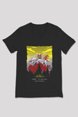 Attack On Titan Baskılı Unisex Siyah V Yaka Tişört - Tshirt