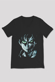 Attack On Titan Baskılı Unisex Siyah V Yaka Tişört - Tshirt