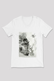 Attack On Titan Baskılı Unisex Siyah V Yaka Tişört - Tshirt