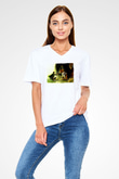 Attack On Titan Baskılı Unisex Siyah V Yaka Tişört - Tshirt