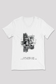 Attack On Titan Baskılı Unisex Siyah V Yaka Tişört - Tshirt
