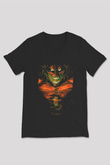 Attack On Titan Baskılı Unisex Siyah V Yaka Tişört - Tshirt