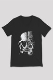 Attack On Titan Baskılı Unisex Siyah V Yaka Tişört - Tshirt