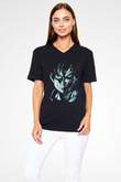 Attack On Titan Baskılı Unisex Siyah V Yaka Tişört - Tshirt