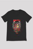 Attack On Titan Baskılı Unisex Siyah V Yaka Tişört - Tshirt