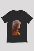 Attack On Titan Baskılı Unisex Siyah V Yaka Tişört - Tshirt
