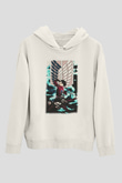 Attack on Titan Beyaz Unisex Kapşonlu Sweatshirt