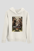 Attack on Titan Beyaz Unisex Kapşonlu Sweatshirt