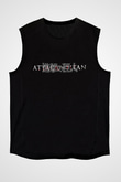 Attack on Titan Siyah Unisex Kolsuz Tişört
