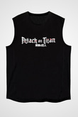 Attack on Titan Siyah Unisex Kolsuz Tişört