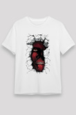 Attack On Titan Unisex Baskılı Beyaz Tişört - Tshirt
