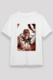 Attack On Titan Unisex Baskılı Beyaz Tişört - Tshirt