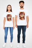 Attack On Titan Unisex Baskılı Beyaz Tişört - Tshirt