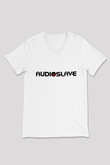 Audioslave Baskılı Beyaz Unisex V Yaka Tişört - Tshirt