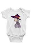 Audrey Hepburn Baskılı Beyaz Unisex Bebek Body - Zıbın