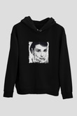 Audrey Hepburn Baskılı Unisex Siyah Hoodie