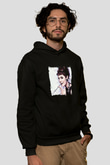 Audrey Hepburn Baskılı Unisex Siyah Hoodie