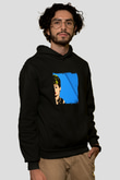 Audrey Hepburn Baskılı Unisex Siyah Hoodie