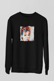 Audrey Hepburn Baskılı Unisex Siyah Sweatshirt