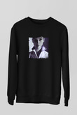 Audrey Hepburn Baskılı Unisex Siyah Sweatshirt